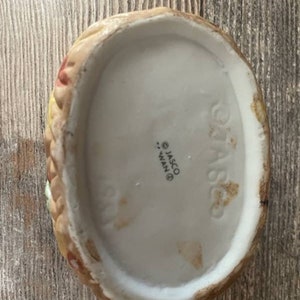 Vintage Jasco ceramic bird dove nest candle holder trinket box image 5
