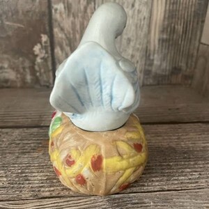 Vintage Jasco ceramic bird dove nest candle holder trinket box image 4