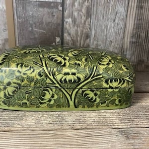 Vintage Art deco wood & paper mache trinket box