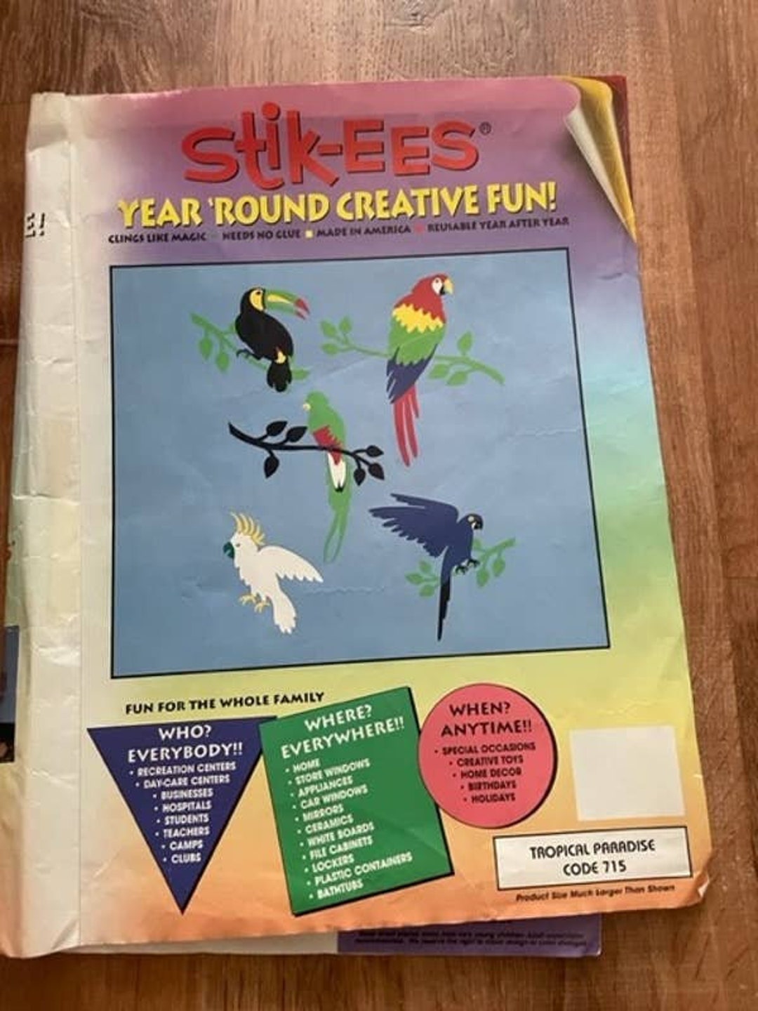 Stikees Vintage '80s Vinyl Window Clings tropical Etsy