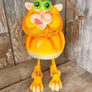 Exhart Orange Bobble Wobble Tabby Cat on Springs