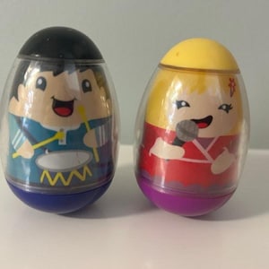 Playskool Weebles Singer Drummer Band Y2K Weeble Wobble Egg Toy