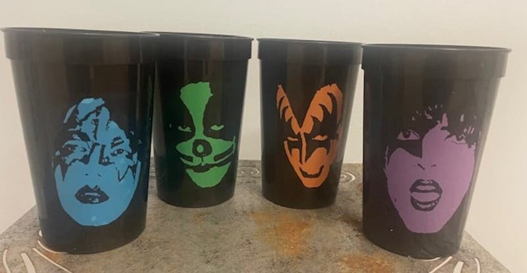 KISS Convention Souvenir Cups Full Set Simmons, Stanley, Frehley, Criss ...