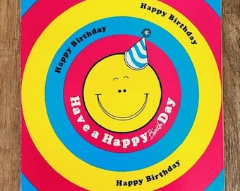 Vintage 1975 Eva Tone Happy Birthday Flexi Disc Record Smiley Face Card