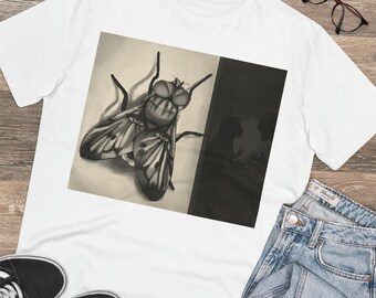 Fly on the Wall camiseta de arte unisex camisa de algodón 100% orgánico, pintura original, artístico, streetwear, academia oscura, emo, estética, regalos de artista