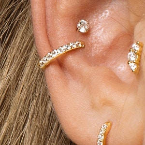 18G Dainty Diamond Climber Internally Threaded Labret Tragus Conch Helix Cartilage Earrings Flat Back Earring Minimalist zdjęcie 6