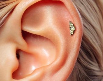 18G peridot klimlabret: sterlingzilveren helixoorbel