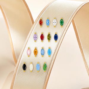 18G Marquise Gold Flachboden Labret - Tragus Gestüt - Helixohrring - Muschel - Knorpelohrring - Flachrückenohrringe - Geburtsstein Schmuck