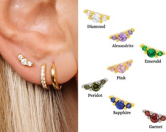 Dainty Climber Flat Back Labret: 18G Sterling Silver Cartilage Helix Stud