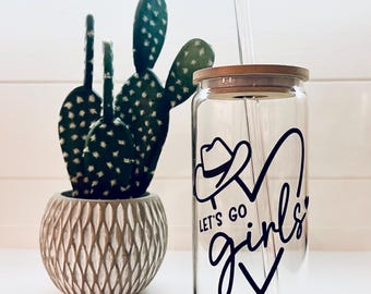 Let’s Go Girls - 16oz or 20oz Glass Tumbler w/ Bamboo Lid & Glass Straw