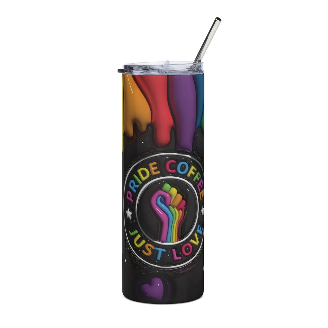 3D Inflated Puff Pride Love LGBT Stainless Steel Tumbler Etsy