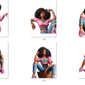 AKA # 6 .One Nine 08, clipart, AKA 1908 Sorority jpg, Alpha Kappa Alpha,  Sisterhood Sorority clipart, HBCU pretty girl