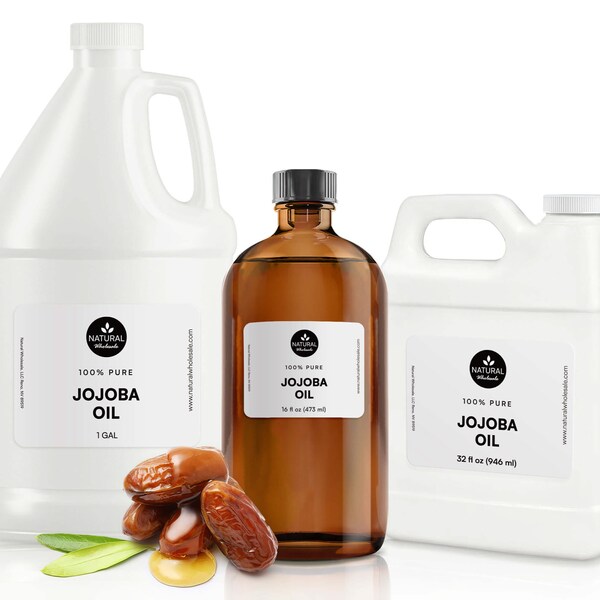 Jojoba Oil - 100% Pure Unrefined Cold Pressed Natural Carrier Oil - Topical, Moisturizer, Massage, Skin, Hair, Soapmaking & Body Oil.