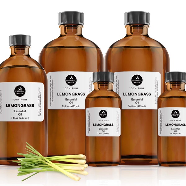 Lemongrass Essential Oil, 100% Pure Natural, Bulk Wholesale For DIY, Skin, Soapmaking, Candle, Blends, and Diffuser.