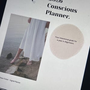Medveten målplanerare 2026 Avsiktligt liv Digital planerare Minimalistisk målplanerare Anpassnings- och reflektionsjournal
