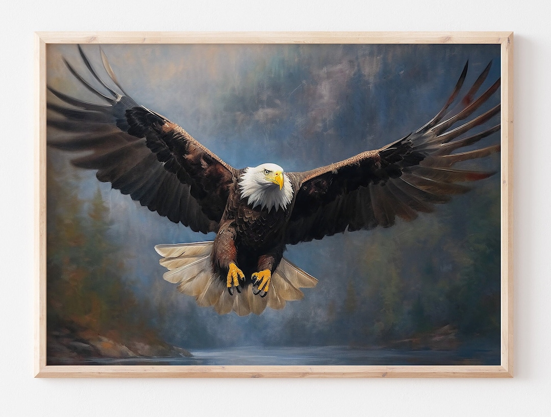 Bald Eagle Printable Wall Art, Eagle Digital Download, Printable Art