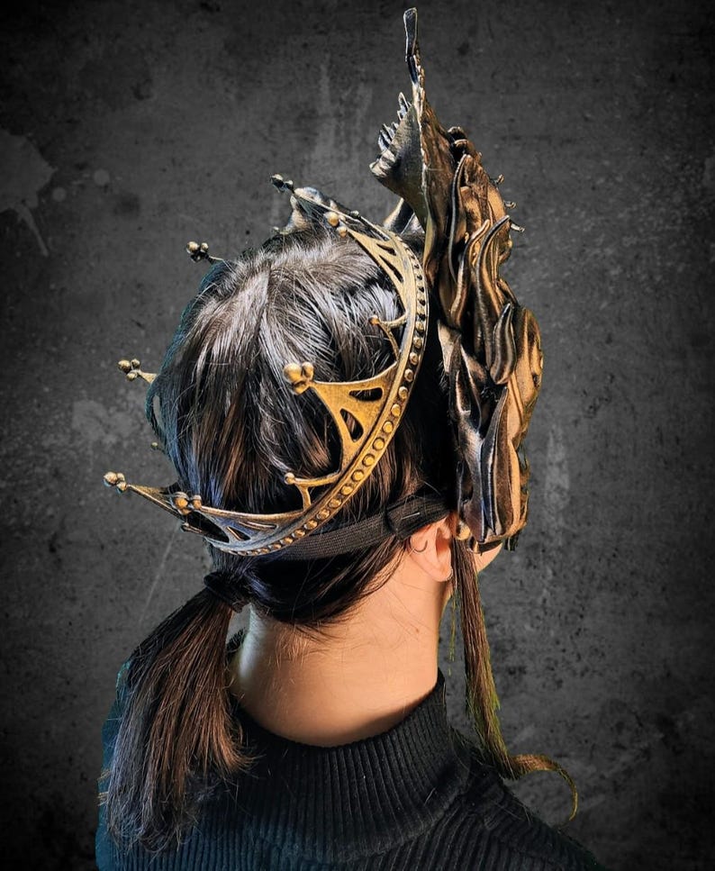 STL Golden Dread Trove Mask 3D Print File Bookish Fan Art Cosplay Witch Mask image 5