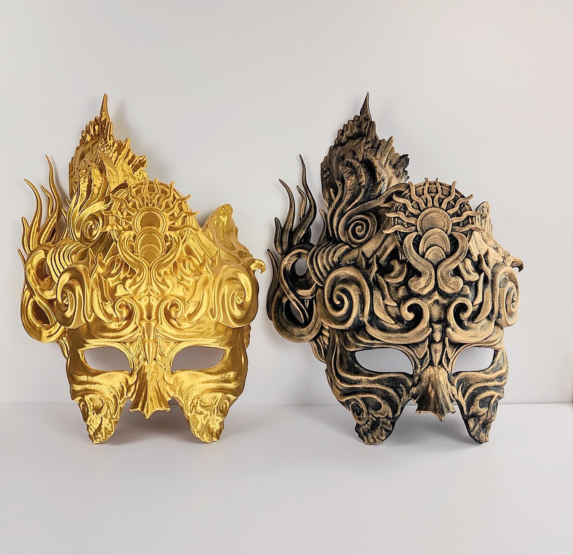 Golden Dread Trove Mask Finished 3D Print Bookish Fan Art Cosplay