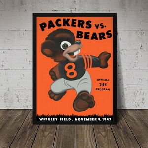 1947 CHICAGO BEARS Print - Vintage Football Decor, NFL Poster, Football Print, Football Poster, Football Wall Art, Football Artwork