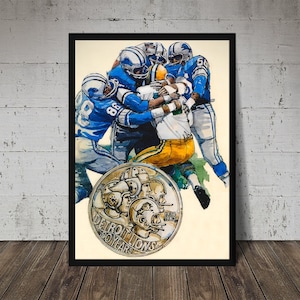 1983 DETROIT LIONS Print - Digital Download, Printable Art, Vintage Football Decor, Football Print, Football Poster, Football Wall Art