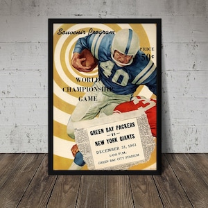 1961 GREEN BAY PACKERS Print - Vintage Football Decor, Football Print, Football Poster, Football Wall Art, Football Artwork