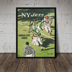 1966 NEW YORK JETS Print - Vintage Football Decor, Football Print, Football Poster, Football Wall Art, Football Artwork