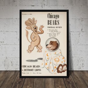 1961 CHICAGO BEARS Print - Vintage Football Decor, NFL Poster, Football Print, Football Poster, Football Wall Art, Football Artwork