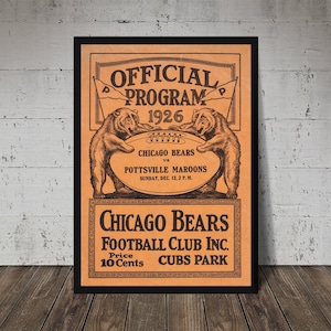 1926 CHICAGO BEARS Print - Vintage Football Decor, NFL Poster, Football Print, Football Poster, Football Wall Art, Football Artwork
