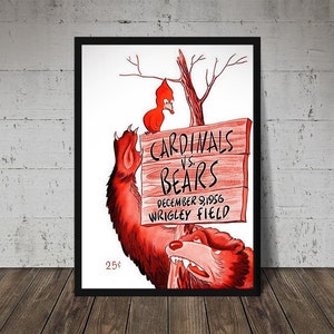 1956 CHICAGO BEARS Print - Vintage Football Decor, NFL Poster, Football Print, Football Poster, Football Wall Art, Football Artwork