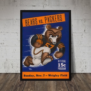 1943 CHICAGO BEARS Print - Vintage Football Decor, NFL Poster, Football Print, Football Poster, Football Wall Art, Football Artwork
