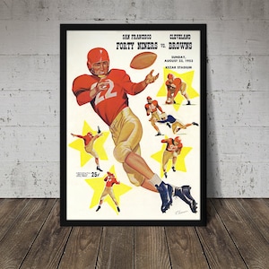 1953 SAN FRANCISCO 49ers Print - Vintage Football Decor, Football Print, Football Poster, Football Wall Art, Football Artwork