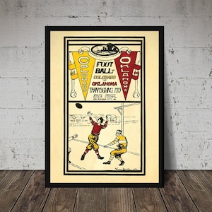 1913 OKLAHOMA SOONERS Druck - Oklahoma Football - Digital Download, Vintage Football Dekor, Football Druck, Football Poster