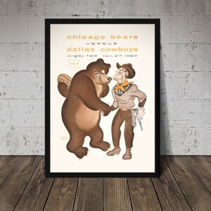 1960 CHICAGO BEARS Print - Vintage Football Decor, NFL Poster, Football Print, Football Poster, Football Wall Art, Football Artwork