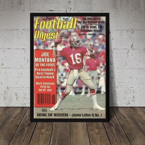 1982 SAN FRANCISCO 49ers Joe Montana Print - Vintage Football Decor, Football Print, Football Poster, Football Wall Art, Football Artwork