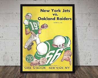 1966 New York Jets Poster - Vintage Football Art Print