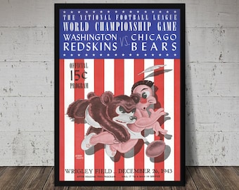1943 Chicago Bears Print – Vintage Football Art Poster