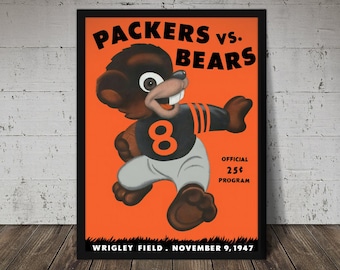 1947 Chicago Bears Print – Vintage Football Poster, NFL Art