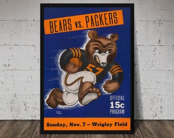 1943 Chicago Bears vs Packers Poster – Vintage Football Art Print