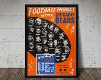 1943 Chicago Bears Vintage Football Poster Art Print