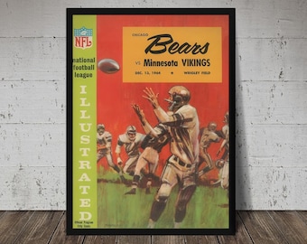 1964 Chicago Bears vs Vikings - Vintage NFL Football Art Print