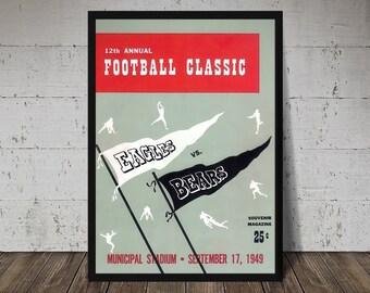 1949 Chicago Bears Print - Vintage NFL Football Poster