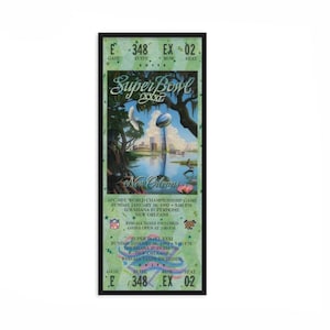 1997 GREEN BAY PACKERS Super Bowl Game Ticket - Vintage Football Decor, Football Print, Football Poster, Football Wall Art