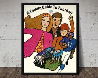 Vintage NFL Football Art Print - 'A Family Guide To Football'