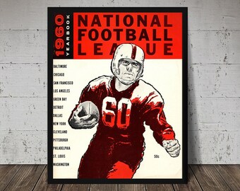 1960 NFL Football Poster – Vintage N.F.L. Print