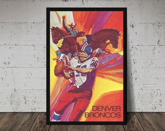 1968 Denver Broncos Art Print – Vintage Football Poster