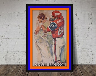 1968 Denver Broncos Art Print – Vintage Football Poster