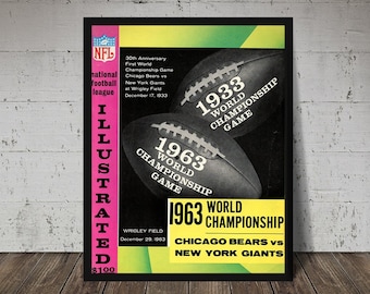 1963 Chicago Bears Vintage Football Art Print - NFL Poster