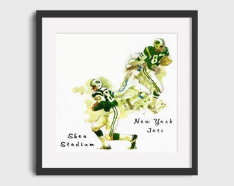 1960s New York Jets Art Print – Vintage Football Decor
