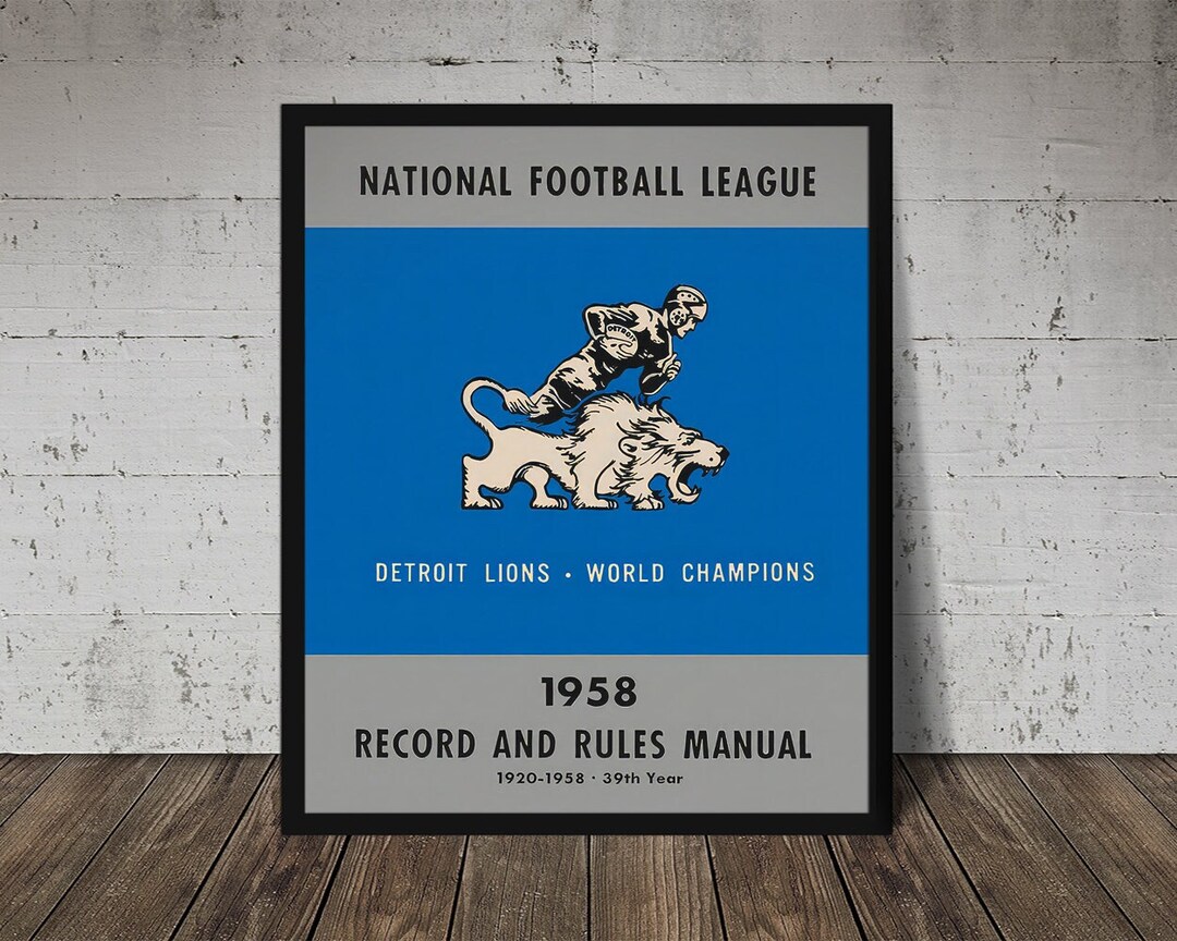 1958 DETROIT LIONS Print Digital Download, Printable Art, Vintage
