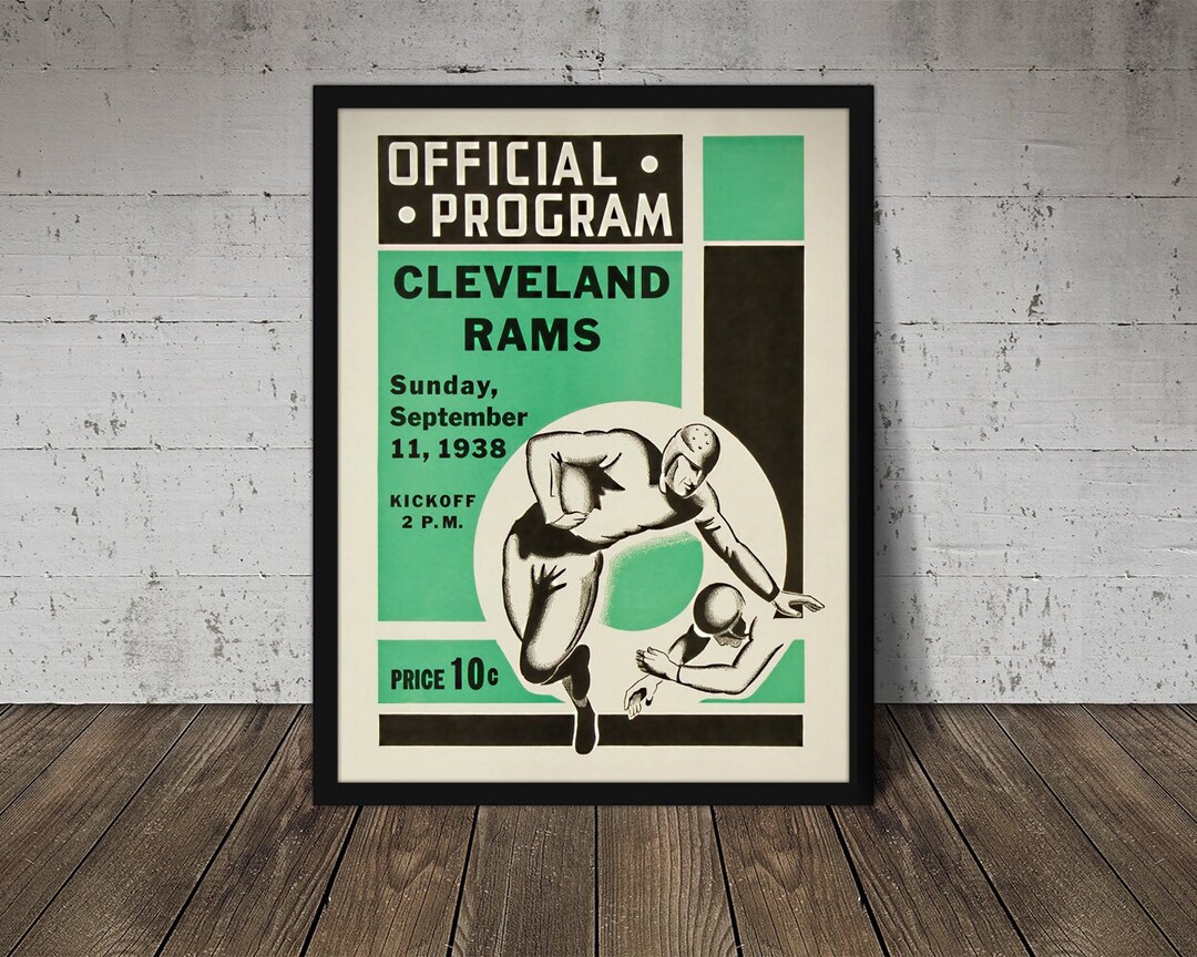 1938 Cleveland Rams Football Program Print - Vintage Football Art - Etsy